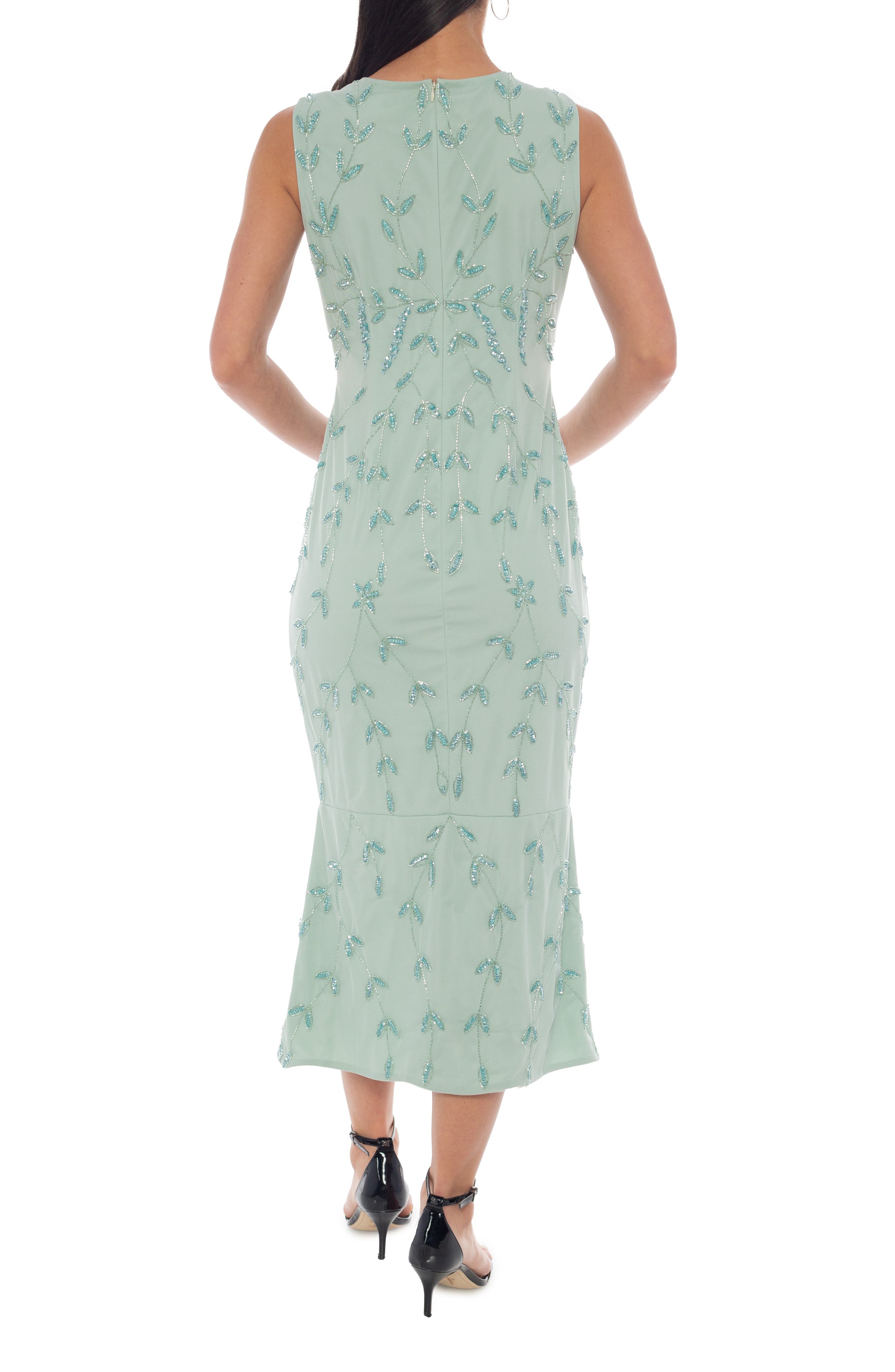 Beaded Sleeveless Midi Cocktail Dress - image 2