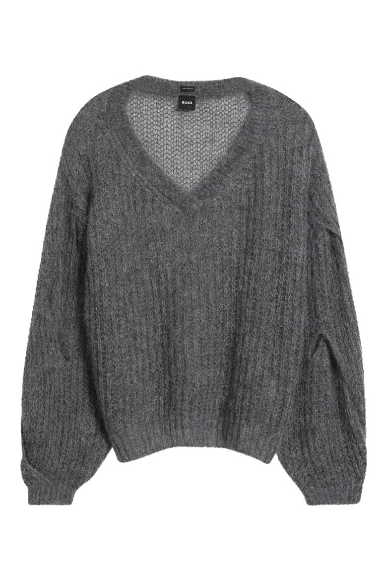 Fucinta V-Neck Sweater, Alternate, color, MIDNIGHT GREY MELANGE