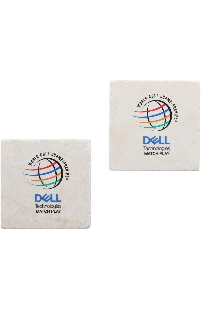 TOURNAMENT SOLUTIONS WGC-Dell Technologies Match Play 2-Pack Marble Coaster Set, Main, color, White