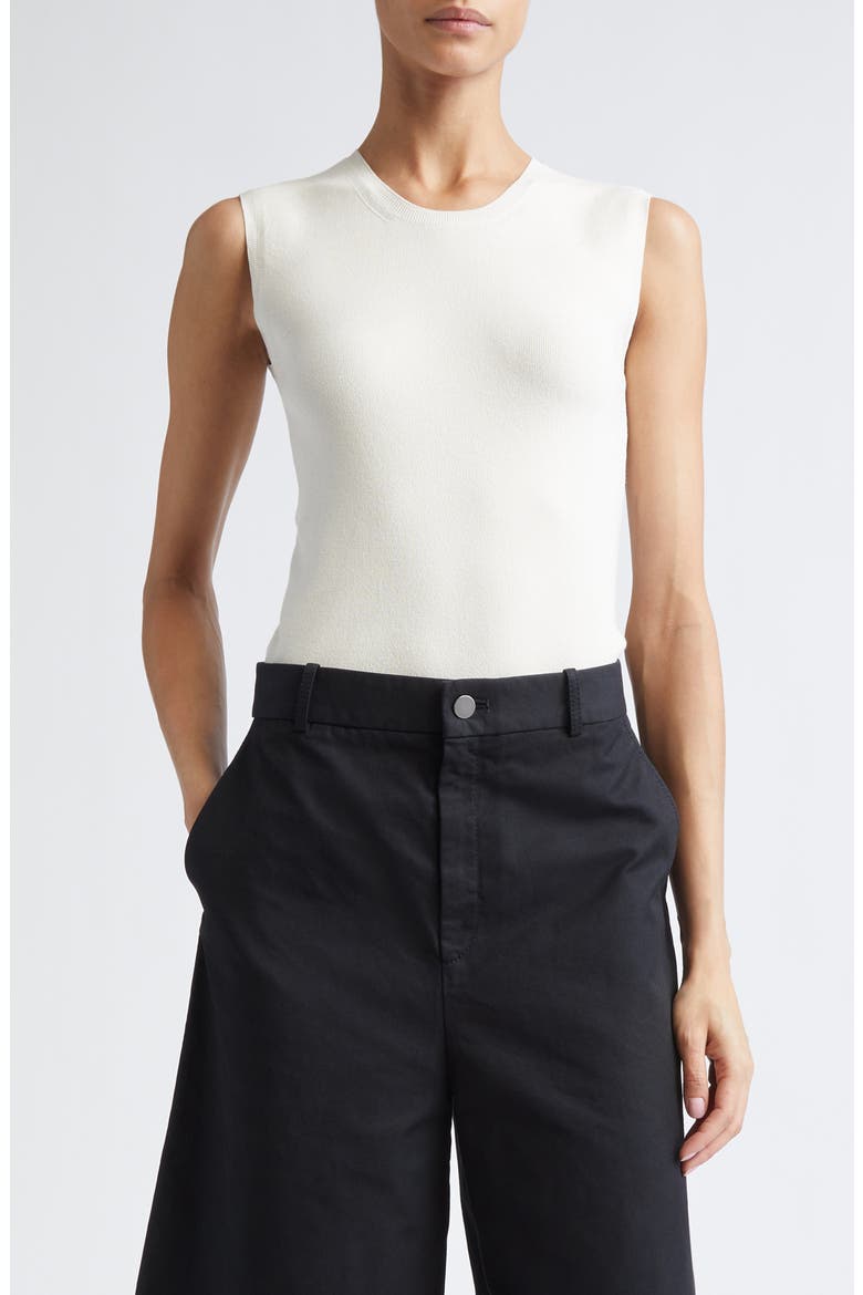 Bowery Sleeveless Silk Blend Sweater, Main, color, IVORY