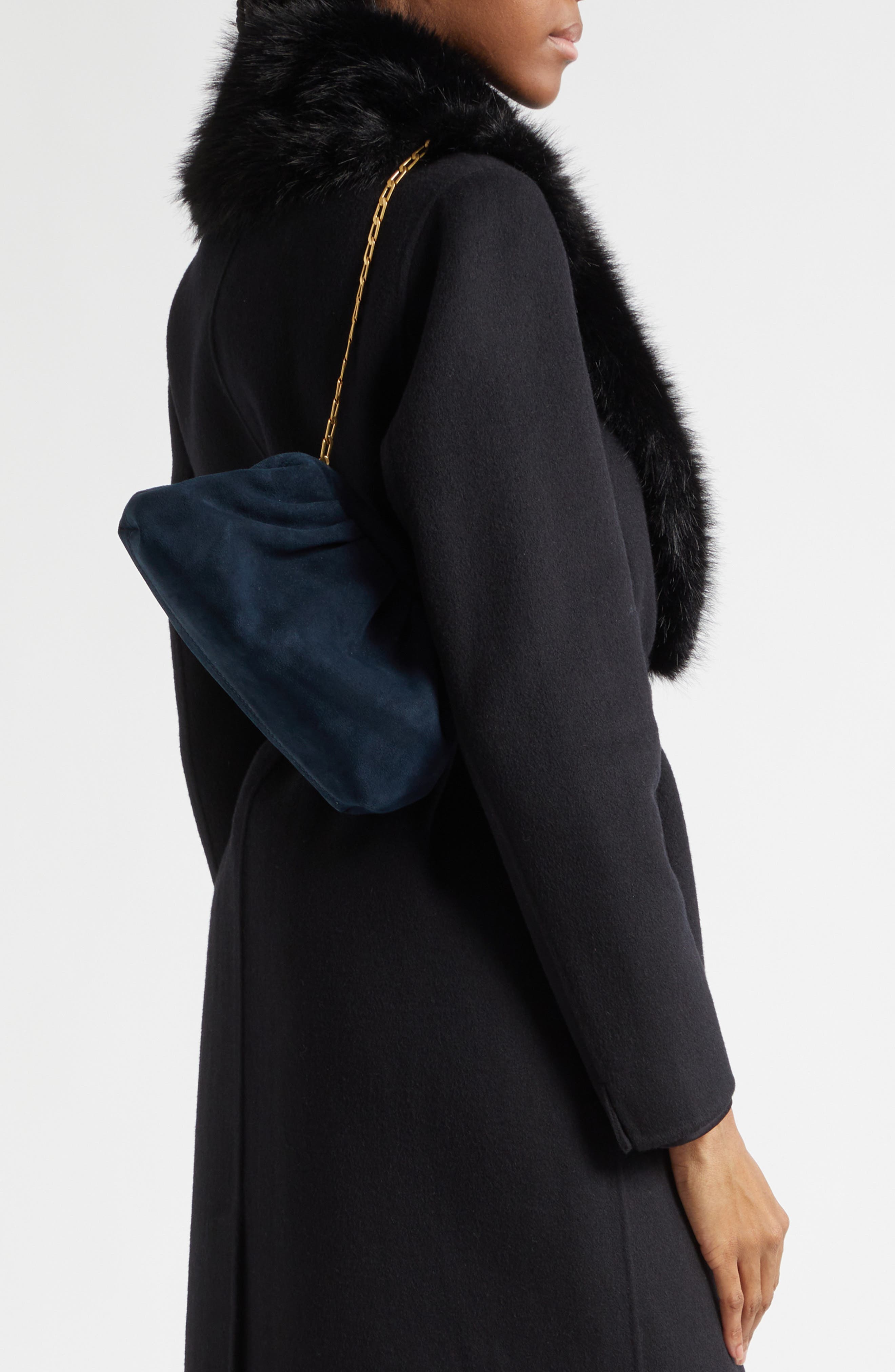 Mia Suede Frame Clutch, Alternate, color, TEAL