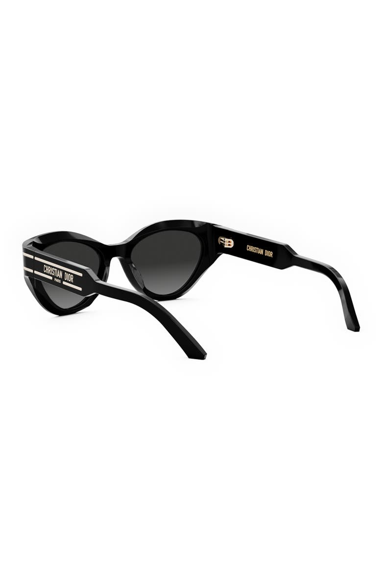 ‘DiorSignature B7I 52mm Cat Eye Sunglasses, Alternate, color, SHINY LIGHT BLUE / SMOKE