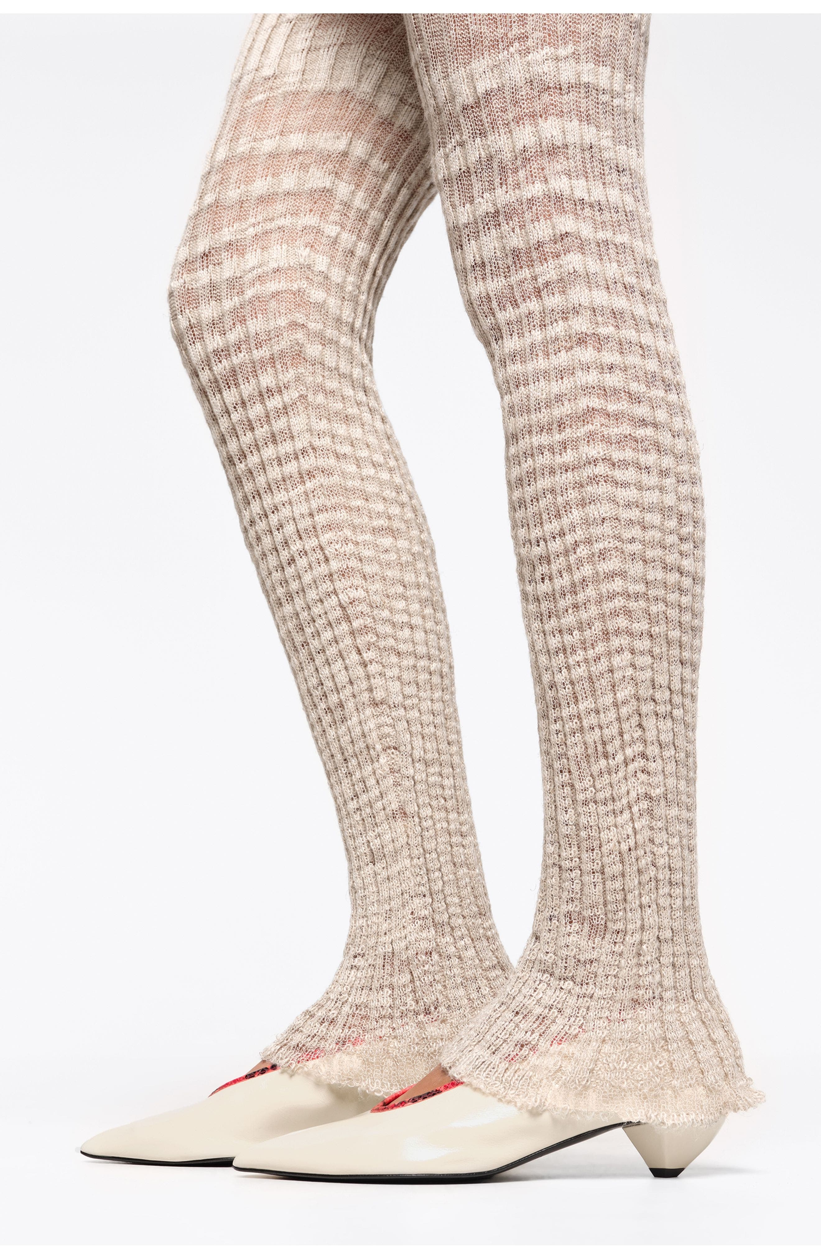 Bimba y Lola Leather Small Heel Court Shoe, Alternate, color, Ivory