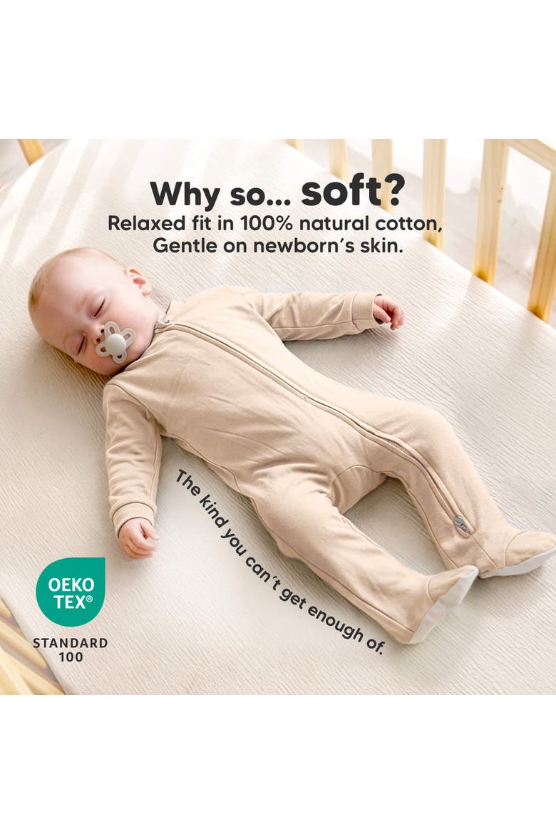 2-Pack Soothe Baby Sleep & Play Footies, Alternate, color, Ecru