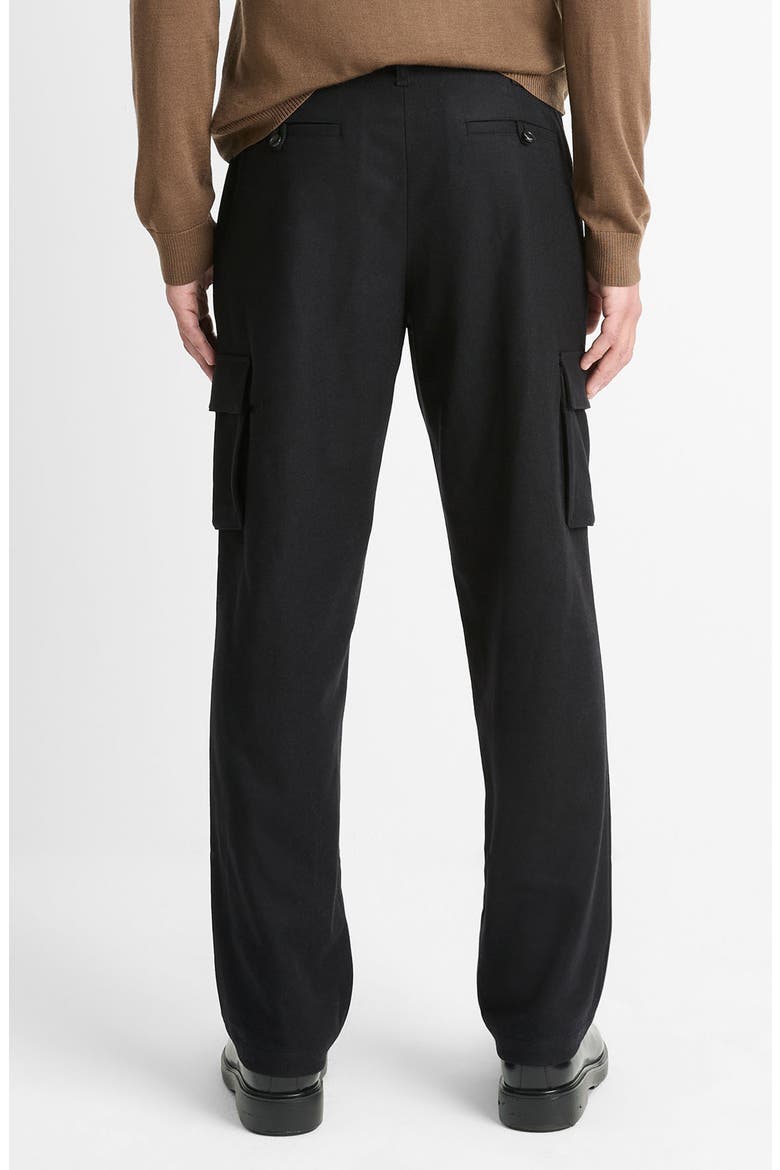 Wool Blend Flannel Cargo Pants, Alternate, color, BLACK