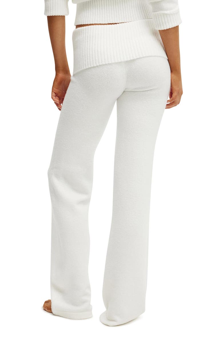 COTTON ON BODY Women's Roll Waist Fluffy Knit Pant, Alternate, color, Coconut Milk