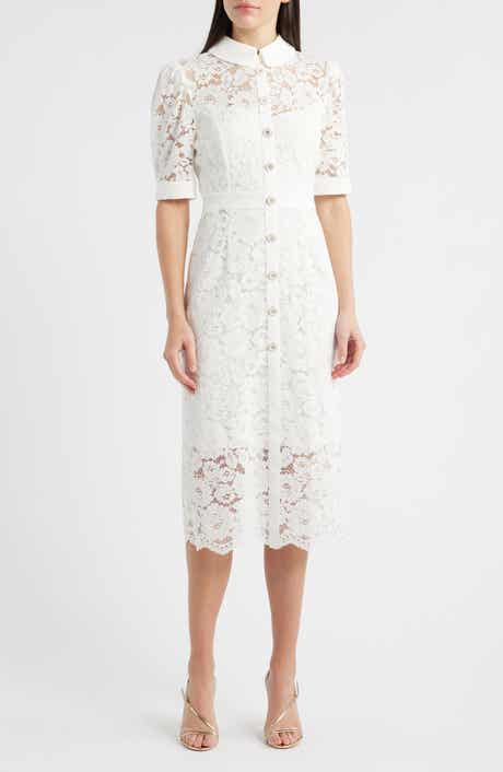 Crepe & Lace Shirtdress