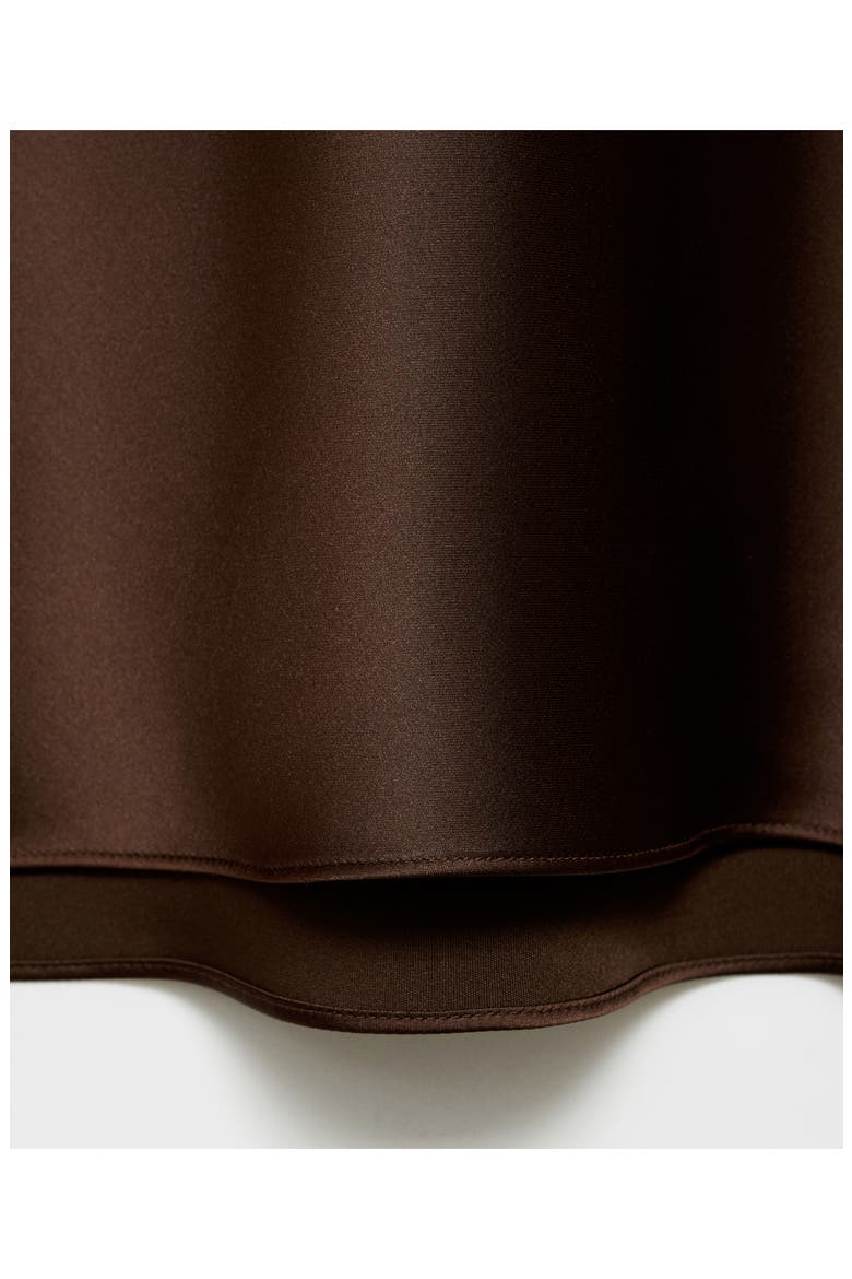 Satin Midi Skirt, Alternate, color, CHOCOLATE