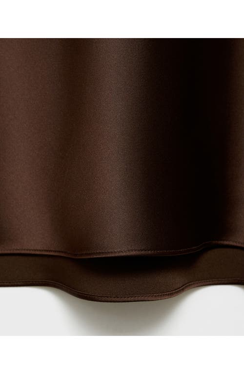 Mango Satin Midi Skirt In Chocolate