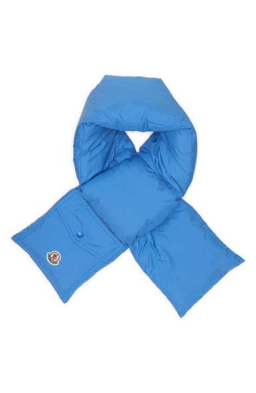 Moncler Down Puffer Scarf In Blue
