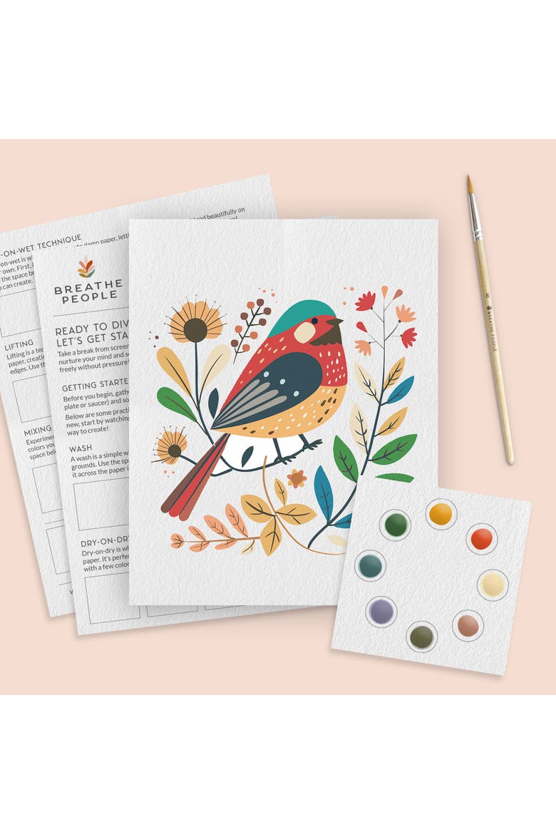 All In One Watercolor Kits, Alternate, color, White Floral Watercolor