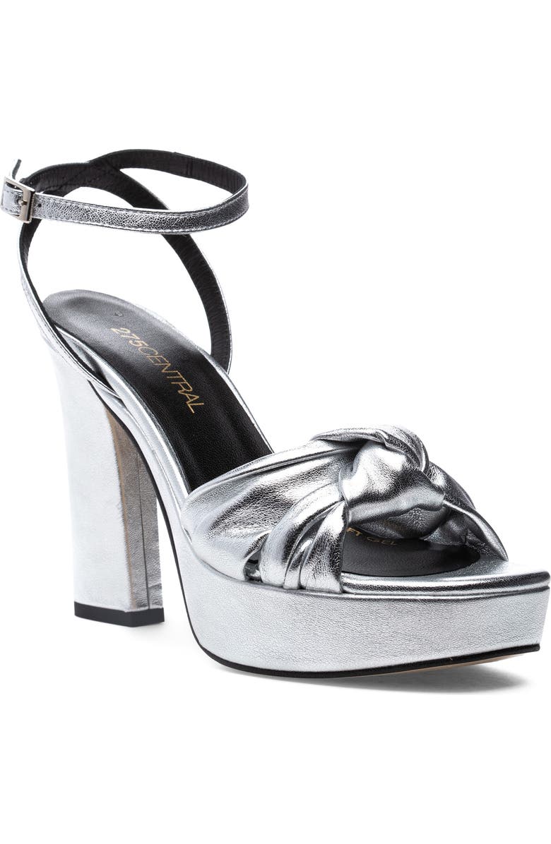 275 Central Miles Ankle Strap Platform Sandal, Main, color, Silver