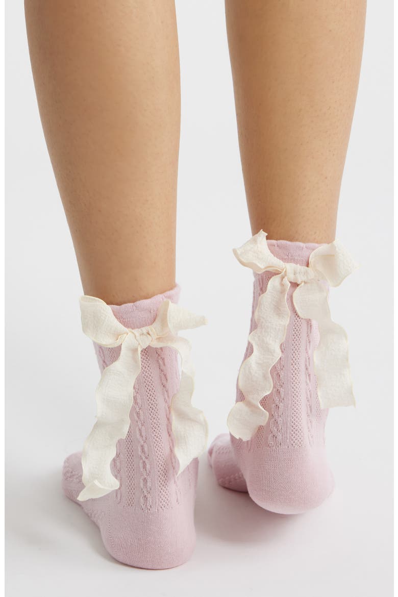 Mel Bow Crew Socks, Alternate, color, PINK