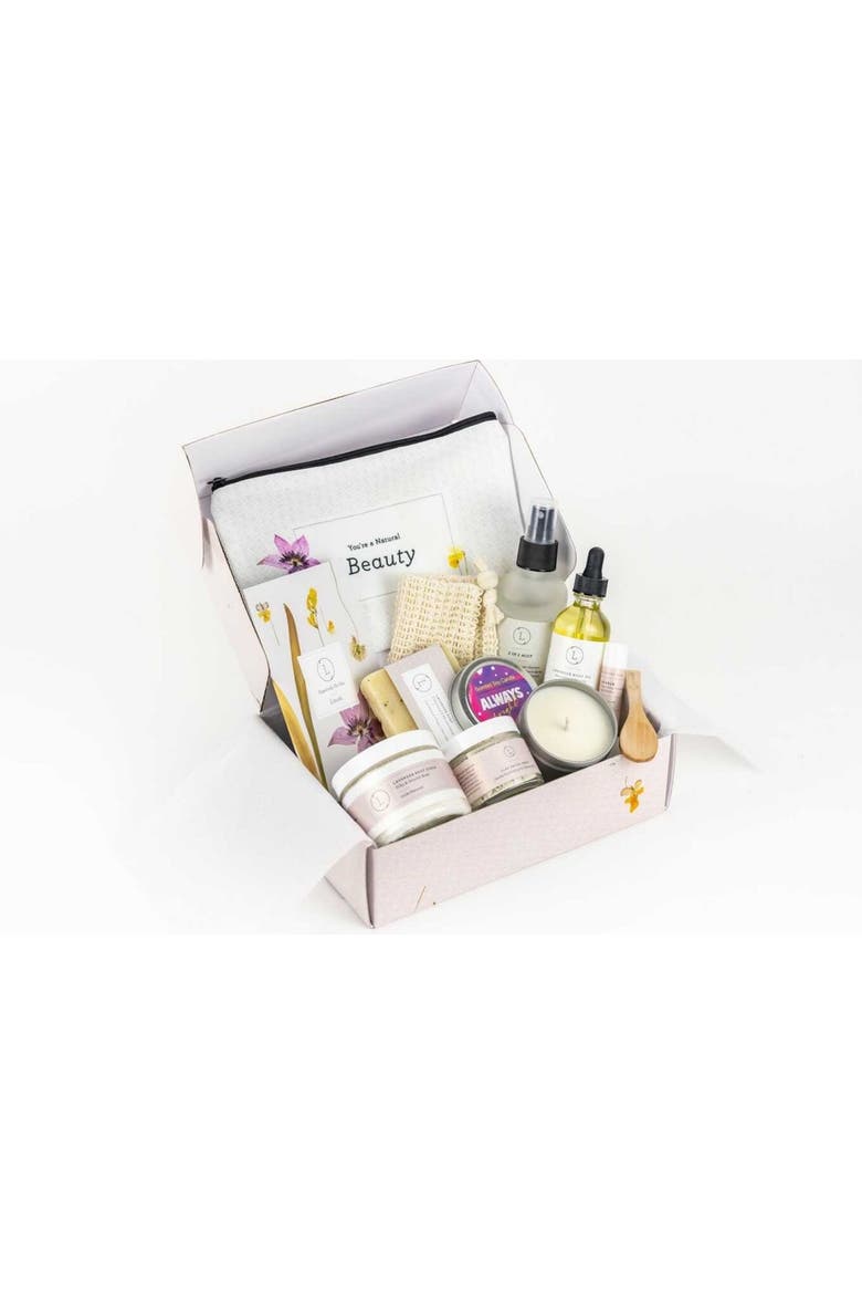 Natural Bath Body Relaxing Gift Package, Alternate, color, Name on Lid