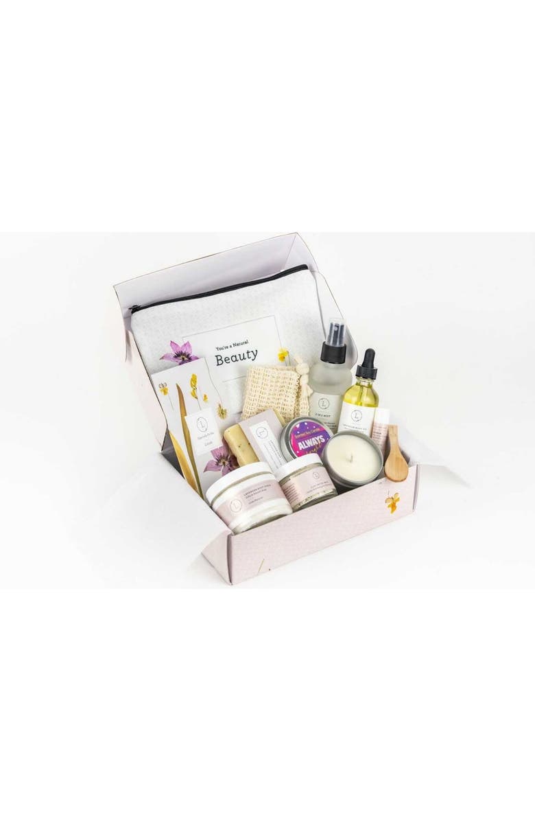 Lizush Spa Gift Box, Natural Bath and Body Relaxing Package for Friend, Alternate, color, Name On Lid