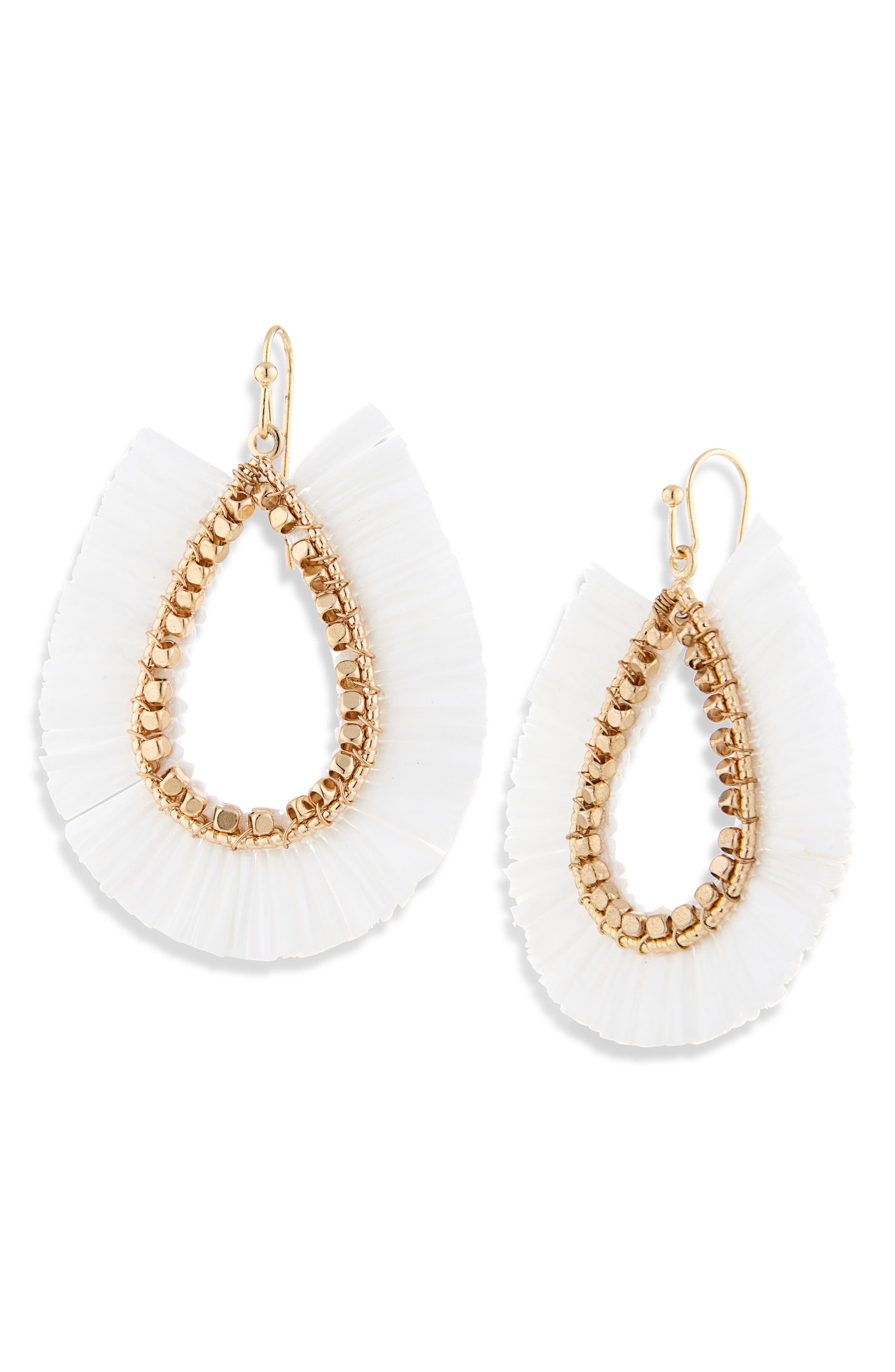 Cara Fringe Drop Hoop Earrings