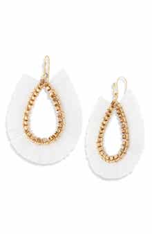 Cara Fringe Drop Hoop Earrings