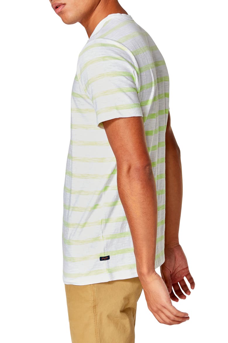 Razor Slim Fit Stripe Henley, Alternate, color, CITRON