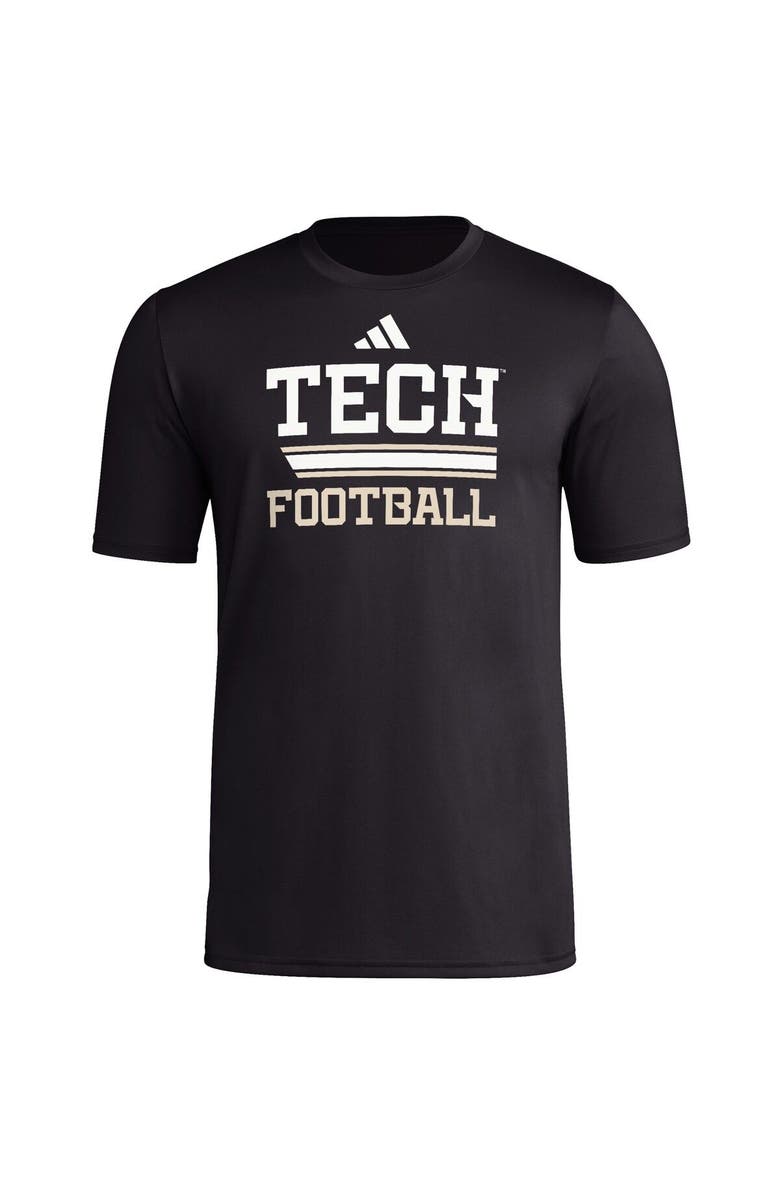 adidas Men's adidas Black Georgia Tech Yellow Jackets Sideline Strategy Glow Pregame T-Shirt, Alternate, color, Black
