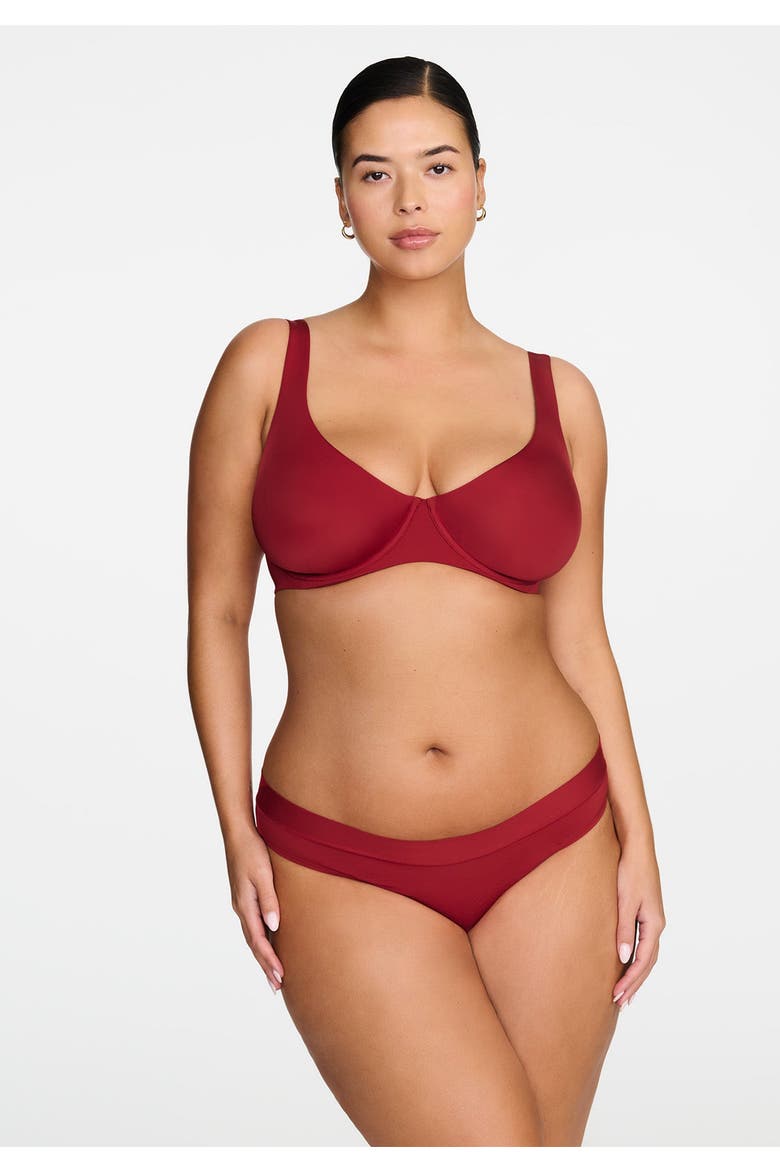 The Scoop Bra, Alternate, color, SCARLET