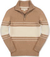 Hope & Henry Kids' Organic Half Zip Stripe Sweater