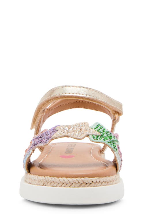 Steve Madden Kids' Tgems Ankle Strap Espadrille Platform Sandal In Pastel Multi