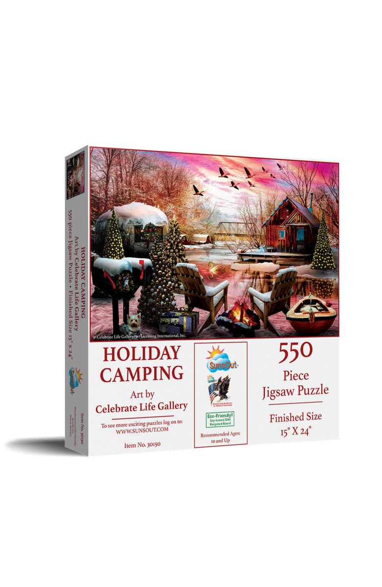 Sunsout Holiday Camping 550 piece Jigsaw Puzzle for Adults, Main, color, Multicolor