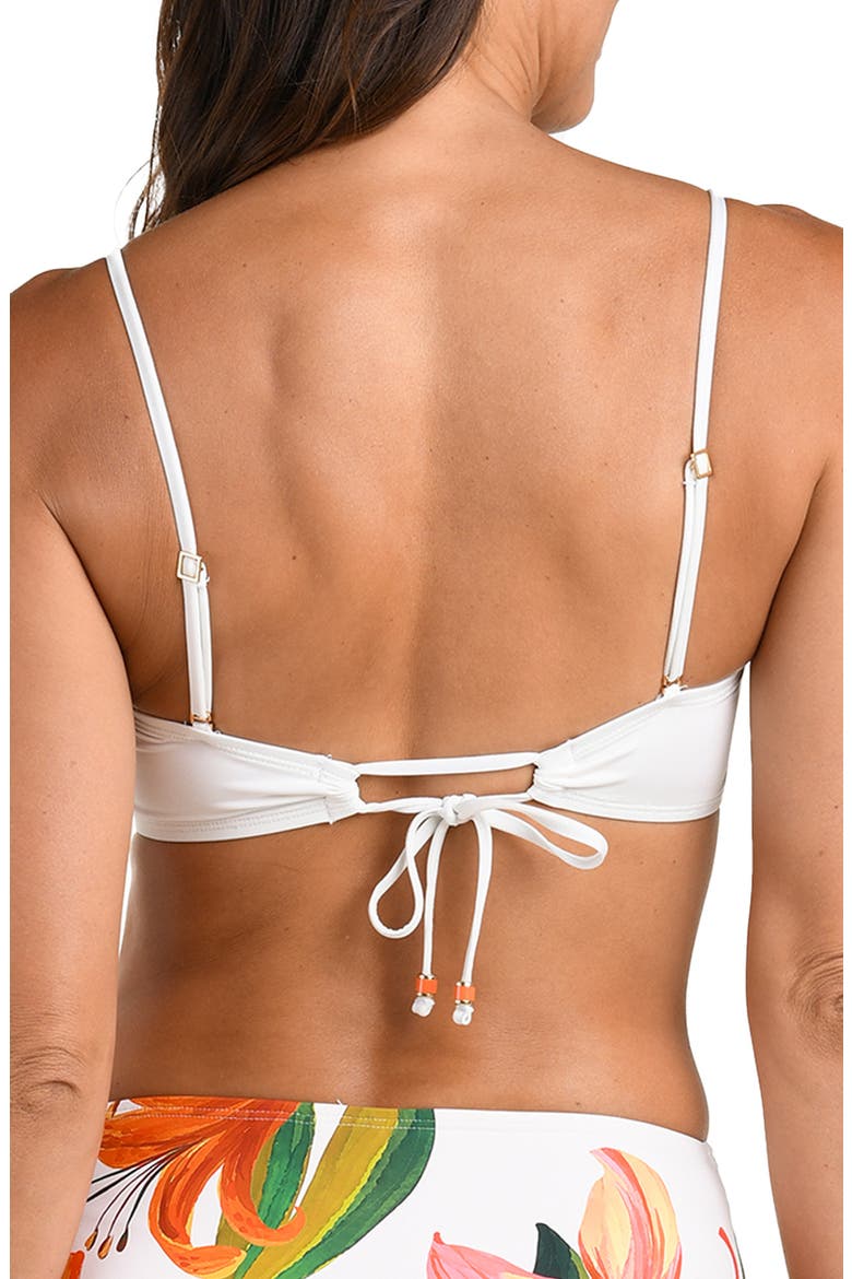 Jungle Blossoms Twisted Bandeau Bikini Top, Alternate, color, ORANGE MULTI