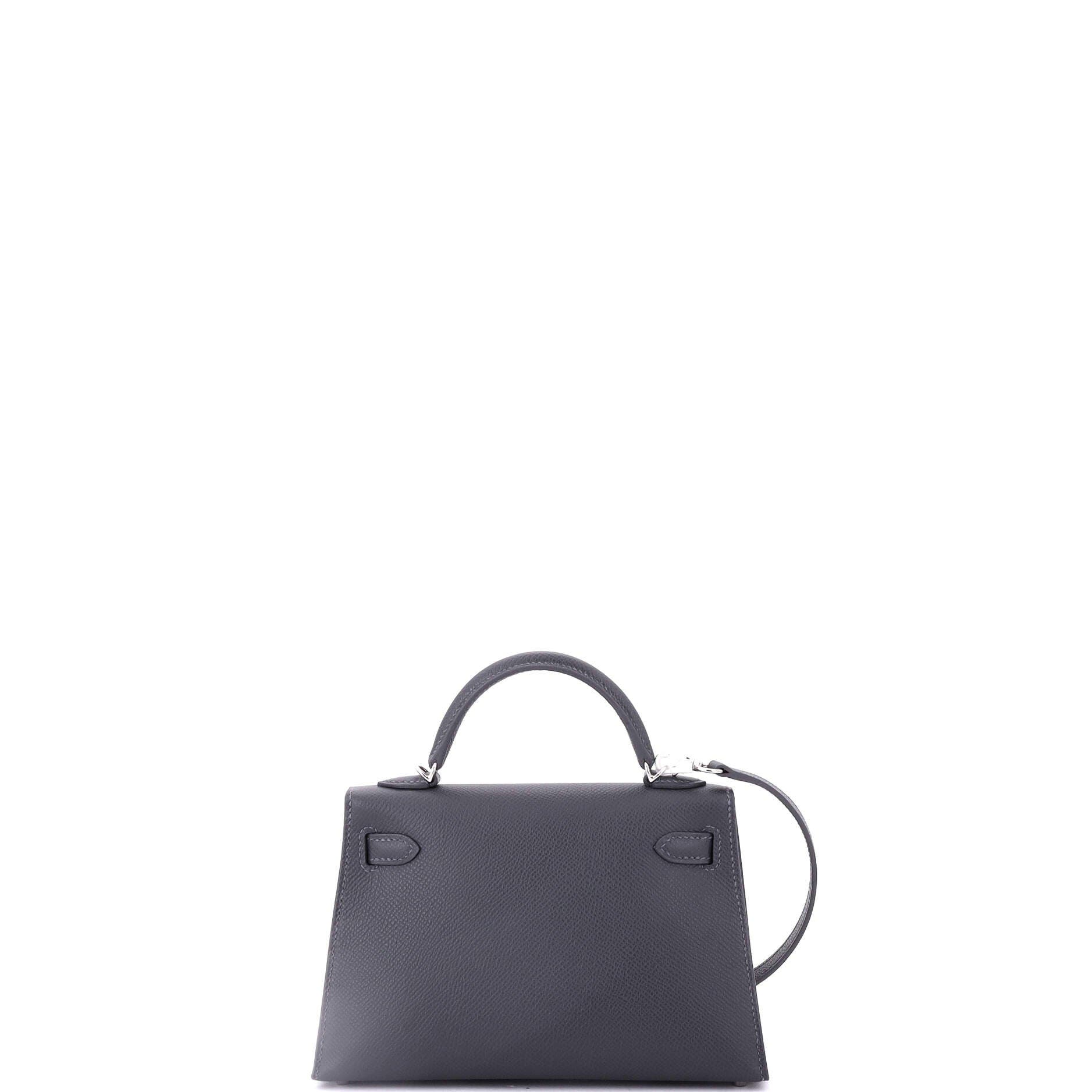 Pre-Owned Hermes Kelly Mini II Bag Grey Epsom with Electrum Hardware 20, Alternate, color, 