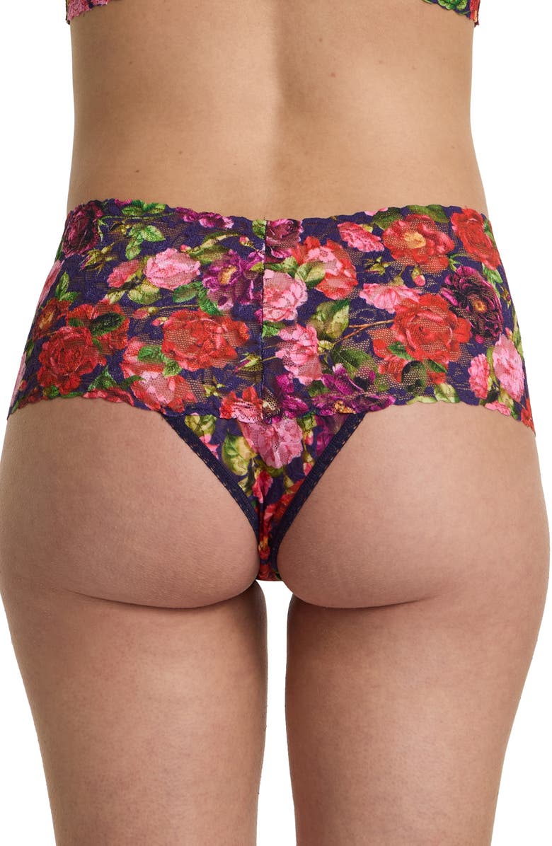 Hanky Panky Print High Waist Retro Thong, Alternate, color, Winters Tale Navy