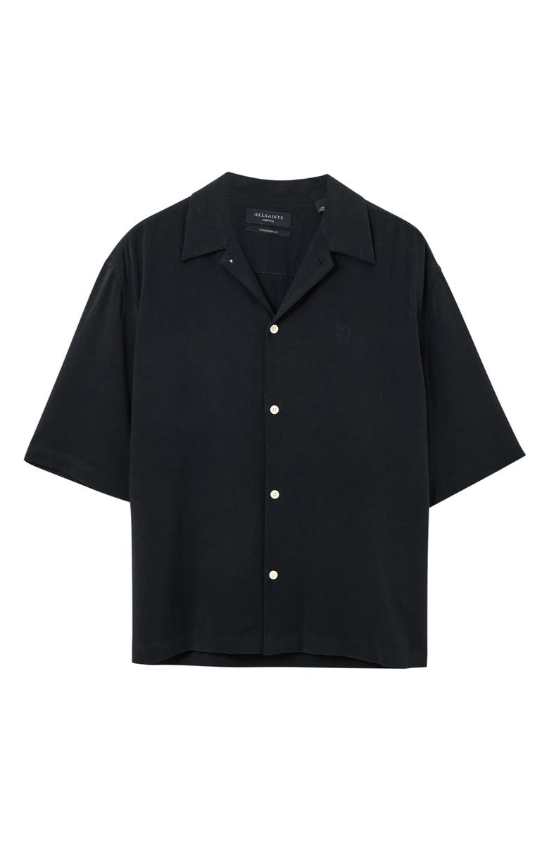 AllSaints Rialto Camp Shirt, Alternate, color, Blainn Black