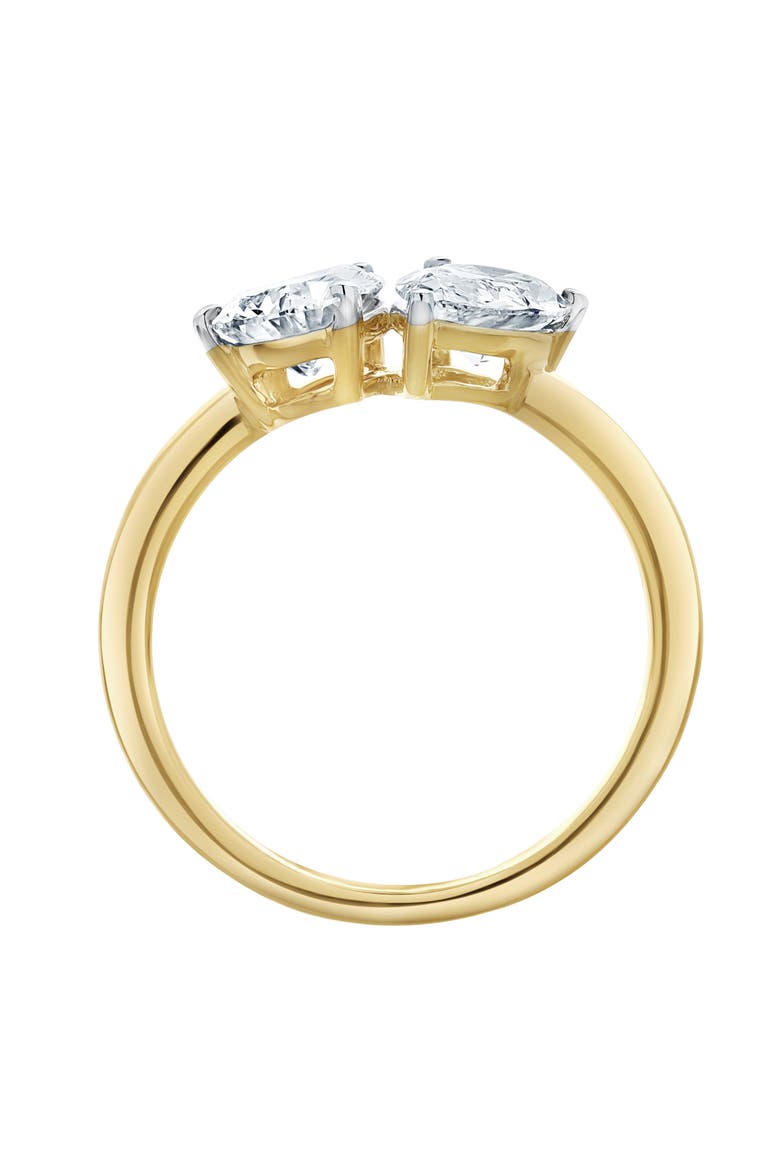 Twin Flames 14K Gold Pear Cut Lab Grown Diamond Toi et Moi Ring - 2 ct, Alternate, color, 14K Yellow Gold
