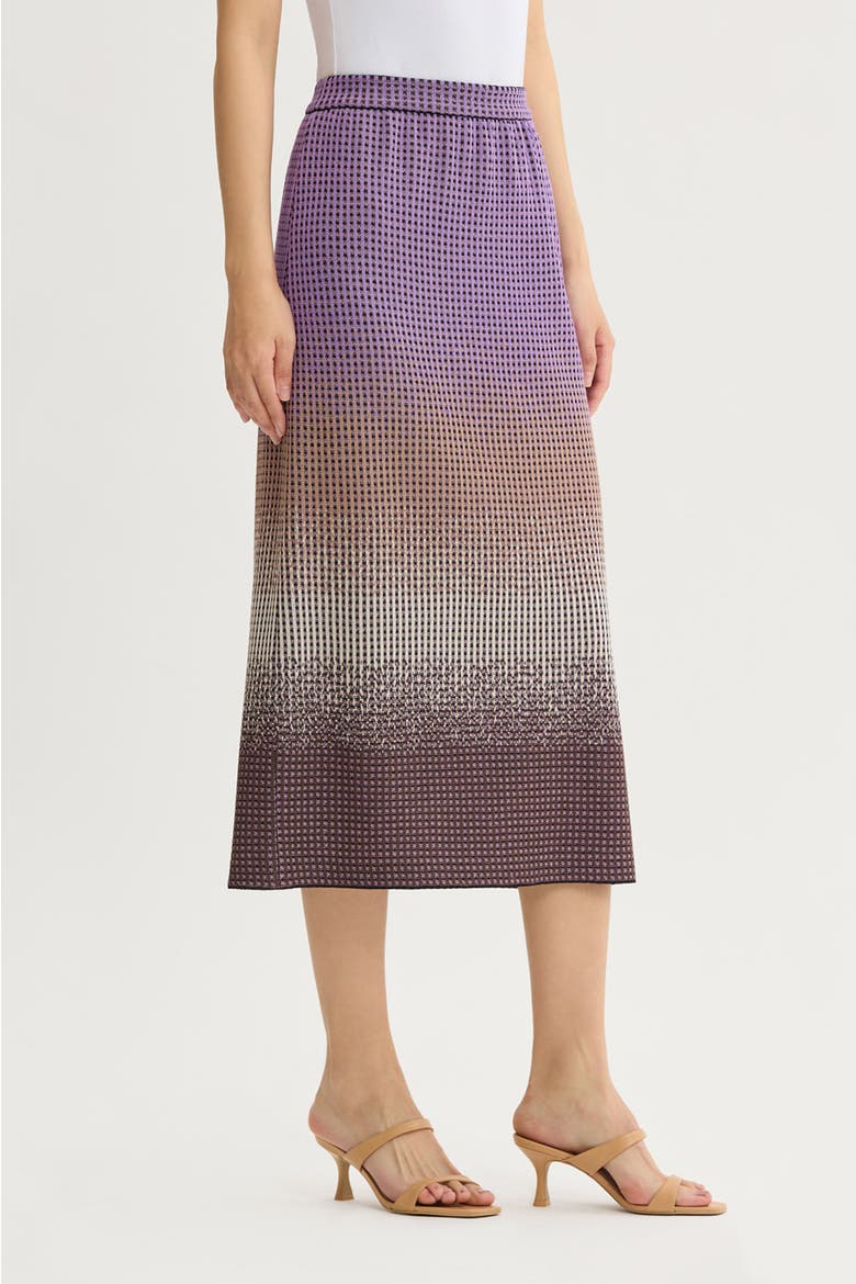 Ombre Jacquard Knit Midi Skirt, Alternate, color, Sunset Purple/Dark Umber