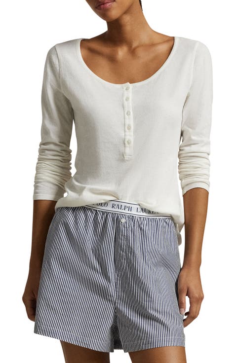 Long & Lean Cotton Jersey Lounge Henley