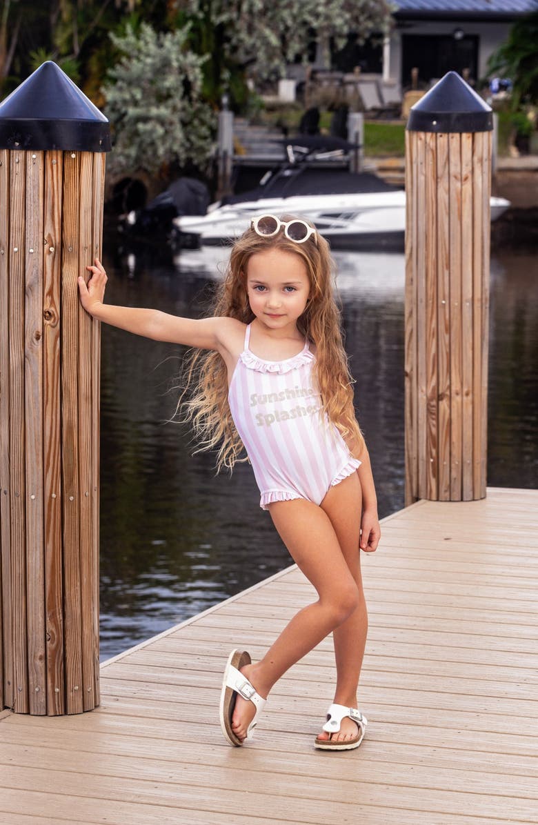 NoggiWear Sunshine Splasher Bathing Suit, Alternate, color, Pale Pink / White