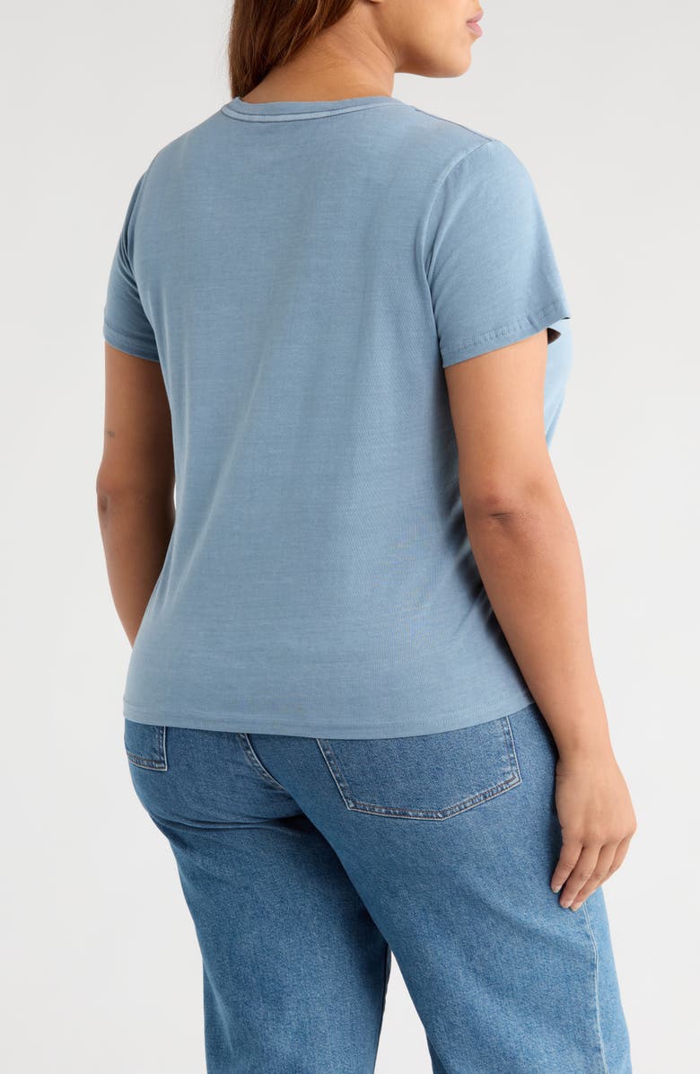 Lucky Brand Feel the Sunshine Embroidered Graphic T-Shirt, Alternate, color, Faded Denim