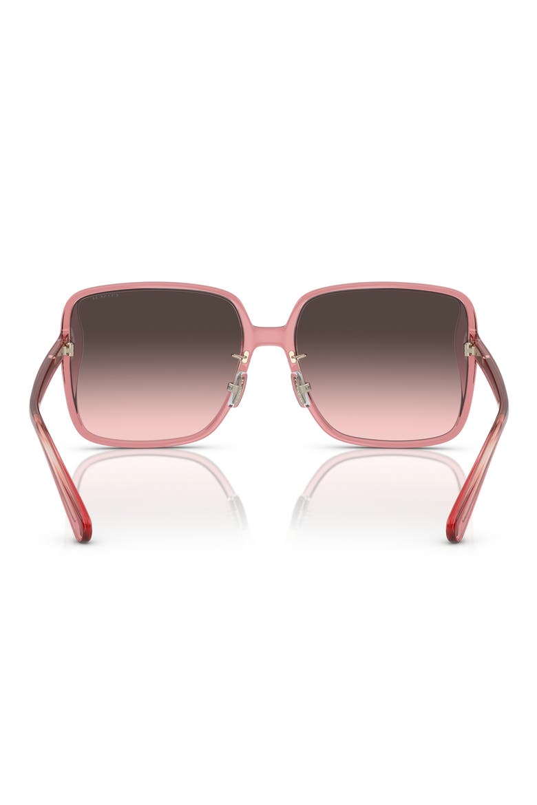 61mm Gradient Square Sunglasses, Alternate, color, GREY PINK
