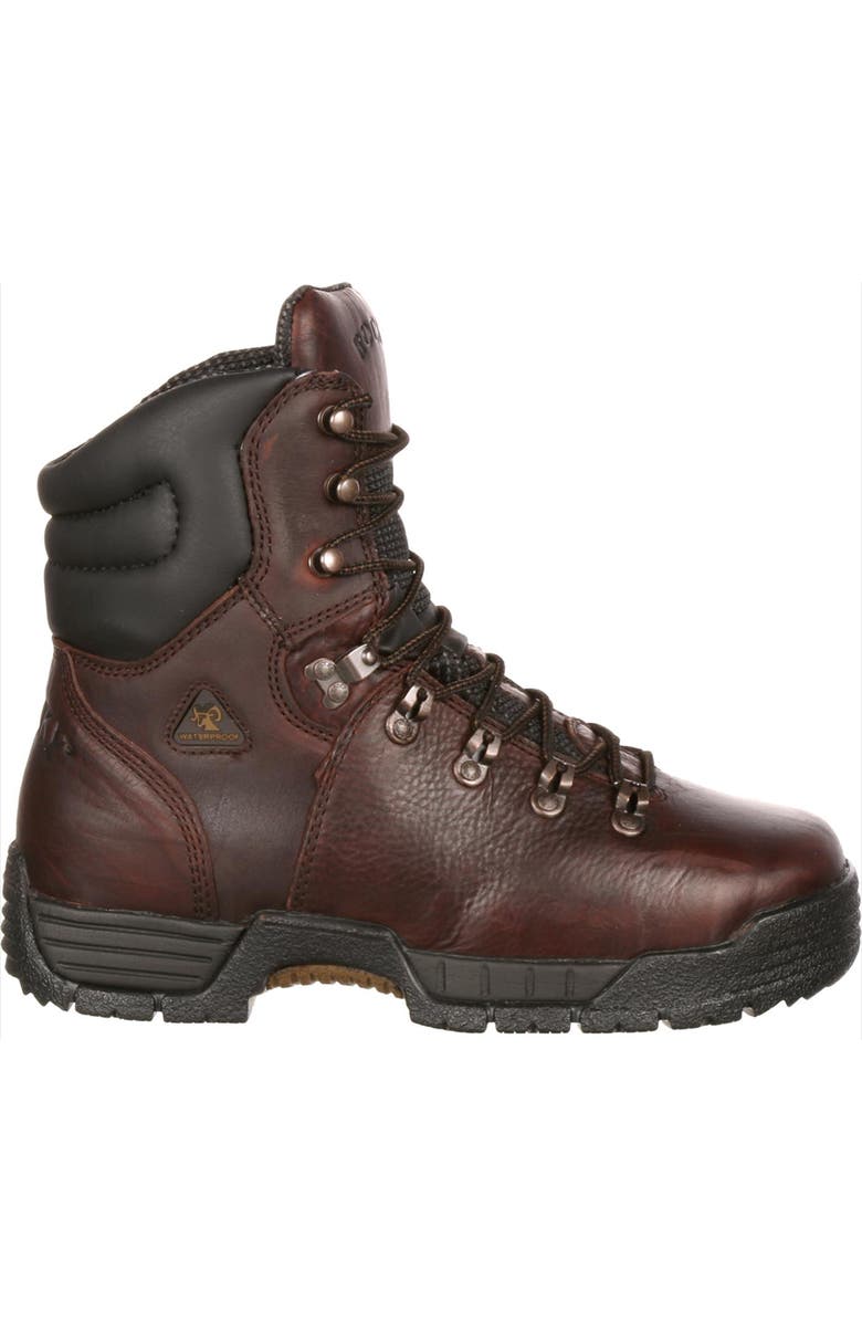 Rocky Steel Toe Waterproof Oilresistant Work Boot, Main, color, Dark Brown