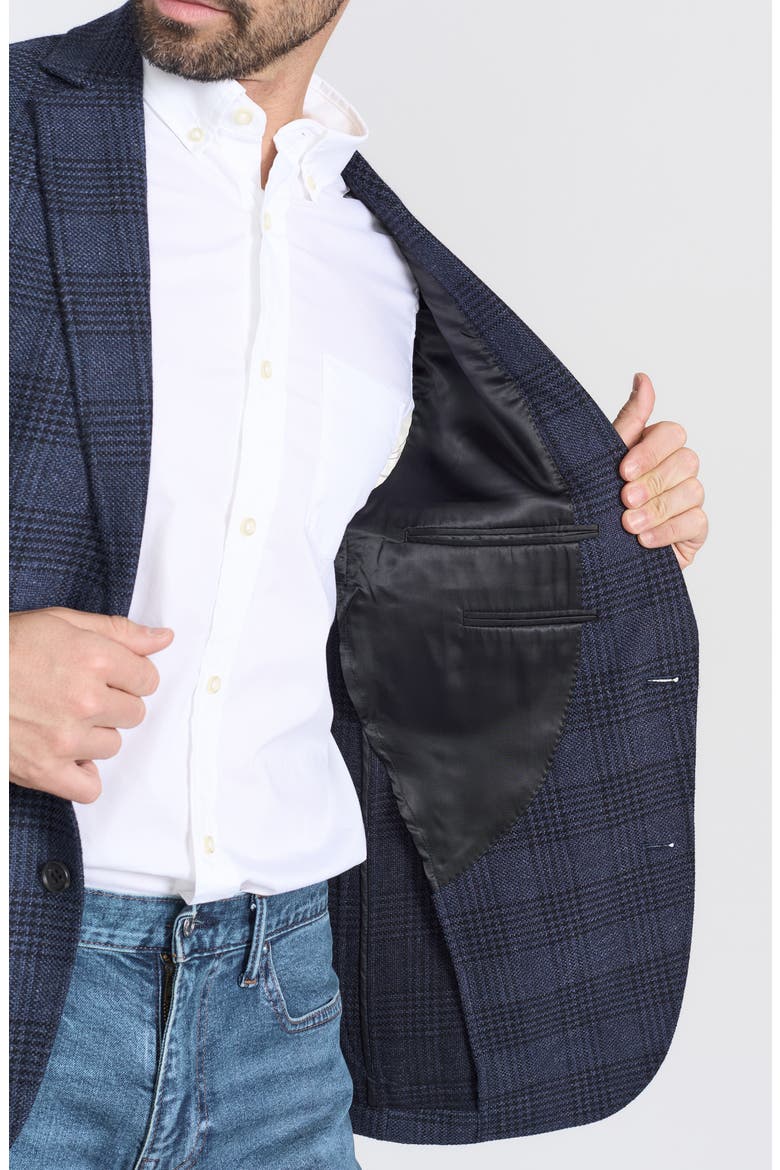 Plaid Wool Blend Sport Coat, Alternate, color, BLUE