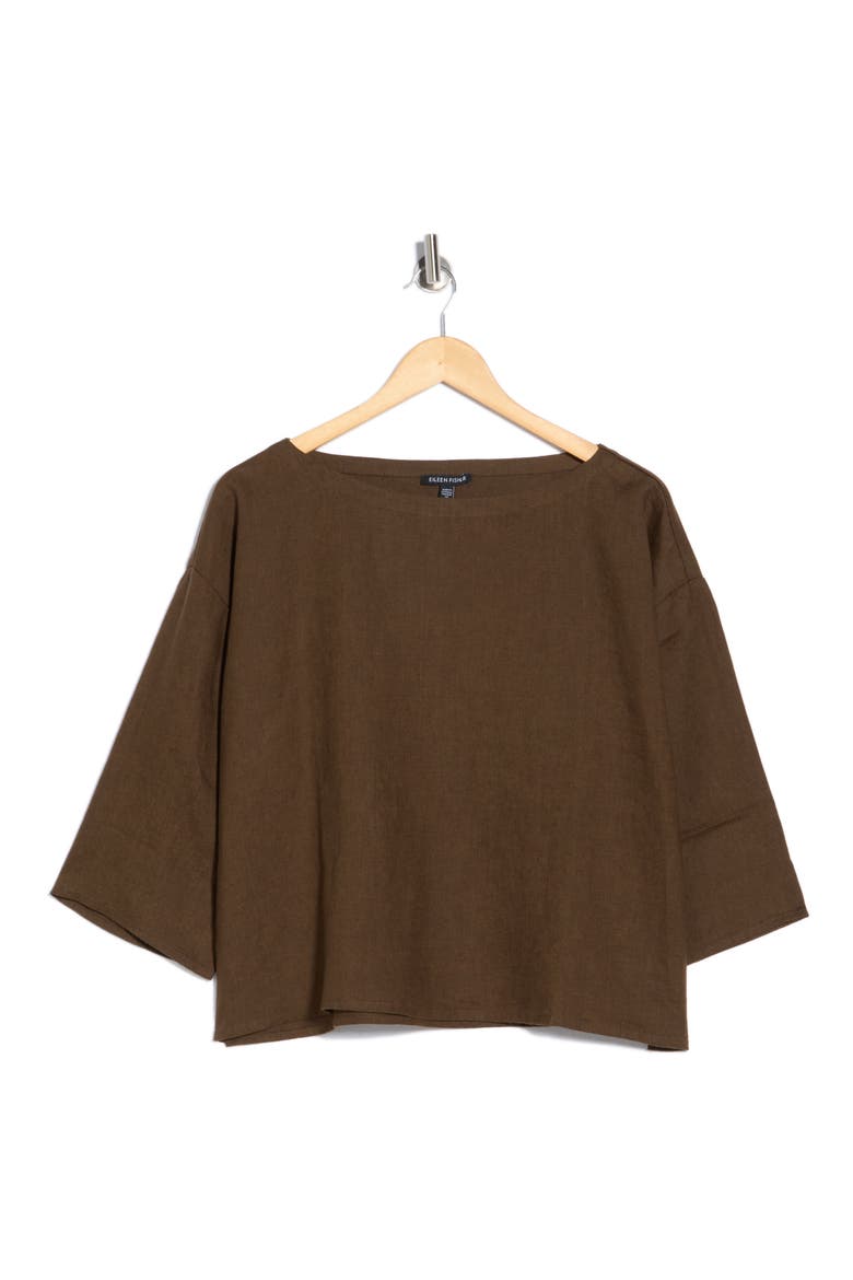 Bateau Neck Box Top, Alternate, color, BRANCH