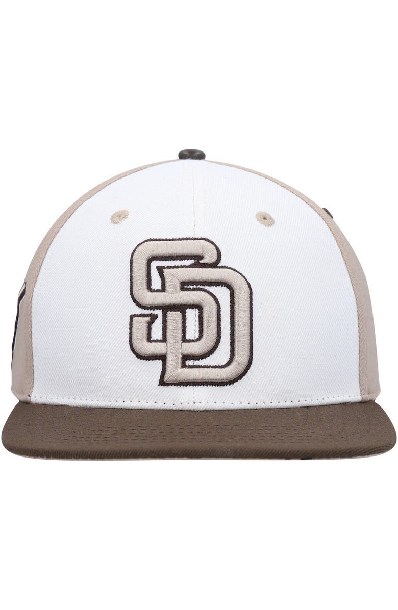 PRO STANDARD Men's Pro Standard White/Brown San Diego Padres Chocolate Ice Cream Drip Snapback Hat, Alternate, color,