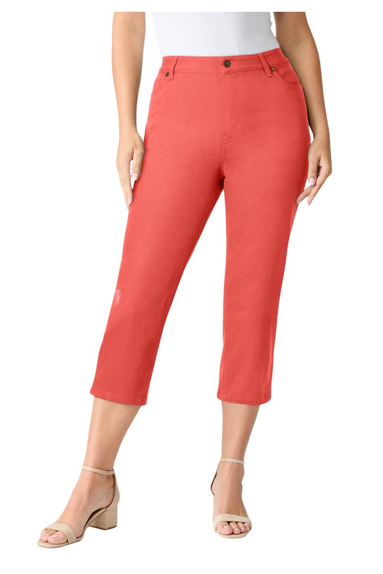 Plus Size 24/7 Capri Jean, Main, color, SUNSET CORAL