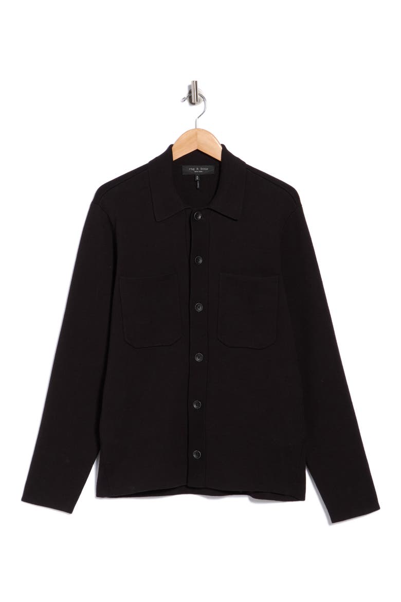 Hunter Knit Shirt Jacket, Main, color, BLACK