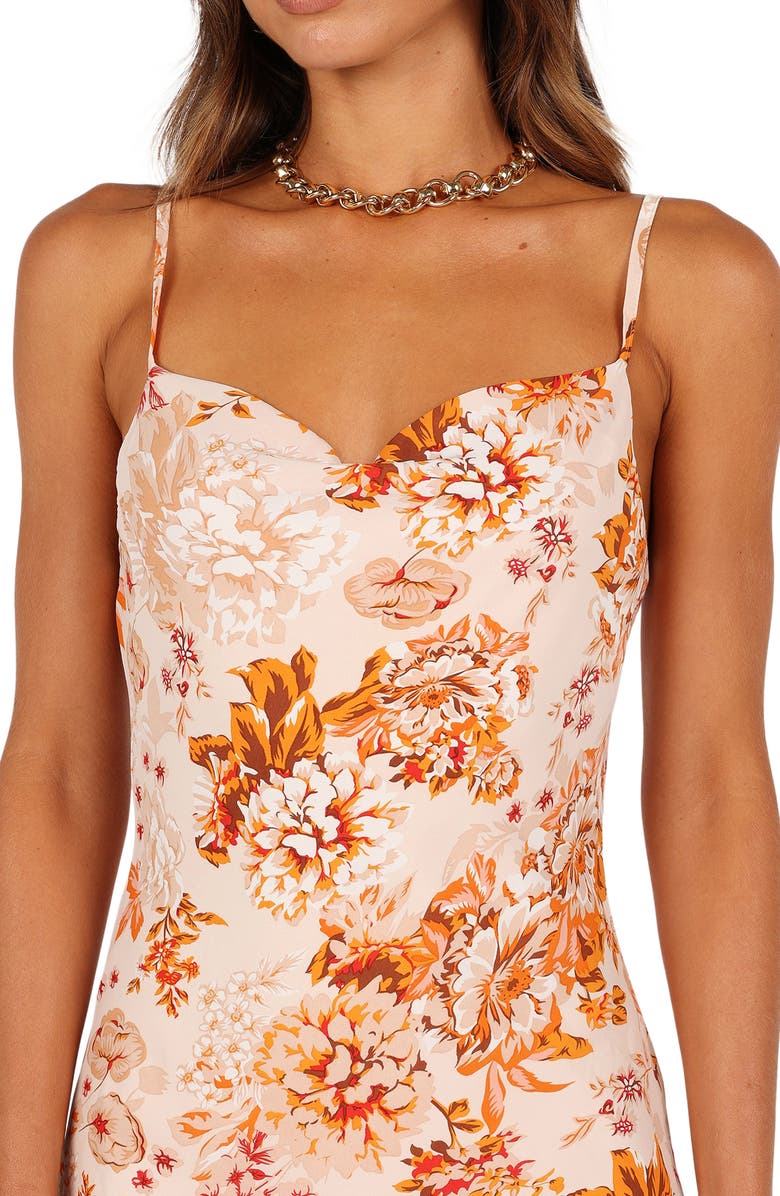 Petal & Pup Yelena Floral Print Slipdress, Alternate, color, Orange