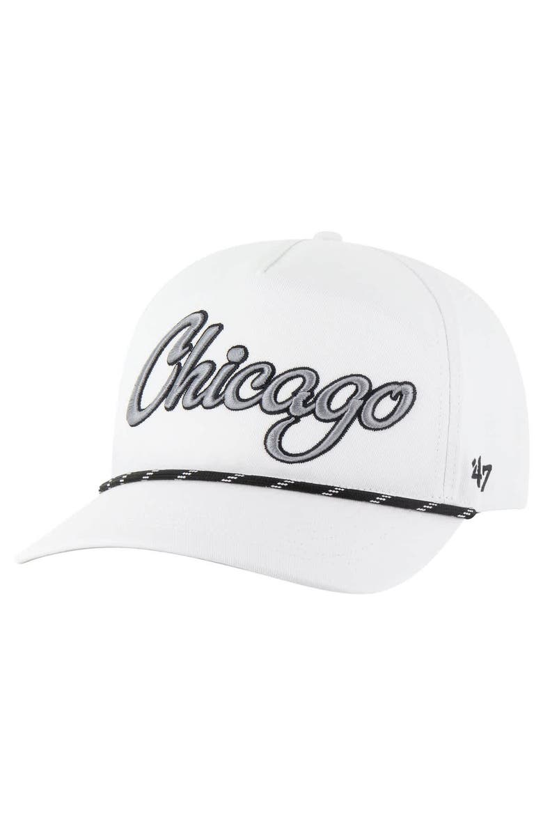 '47 Men's '47 White Chicago Cubs Overhand Speckle Hitch Rope Adjustable Hat, Alternate, color, White