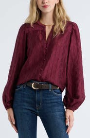 Treasure & Bond Textured Button Front Shirt