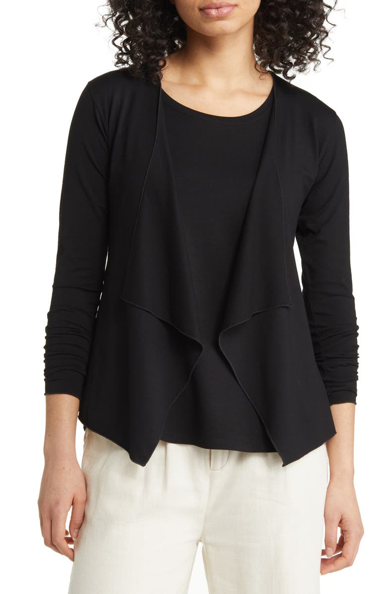 Masai Copenhagen Itally Open Front Jacket, Main, color, Black