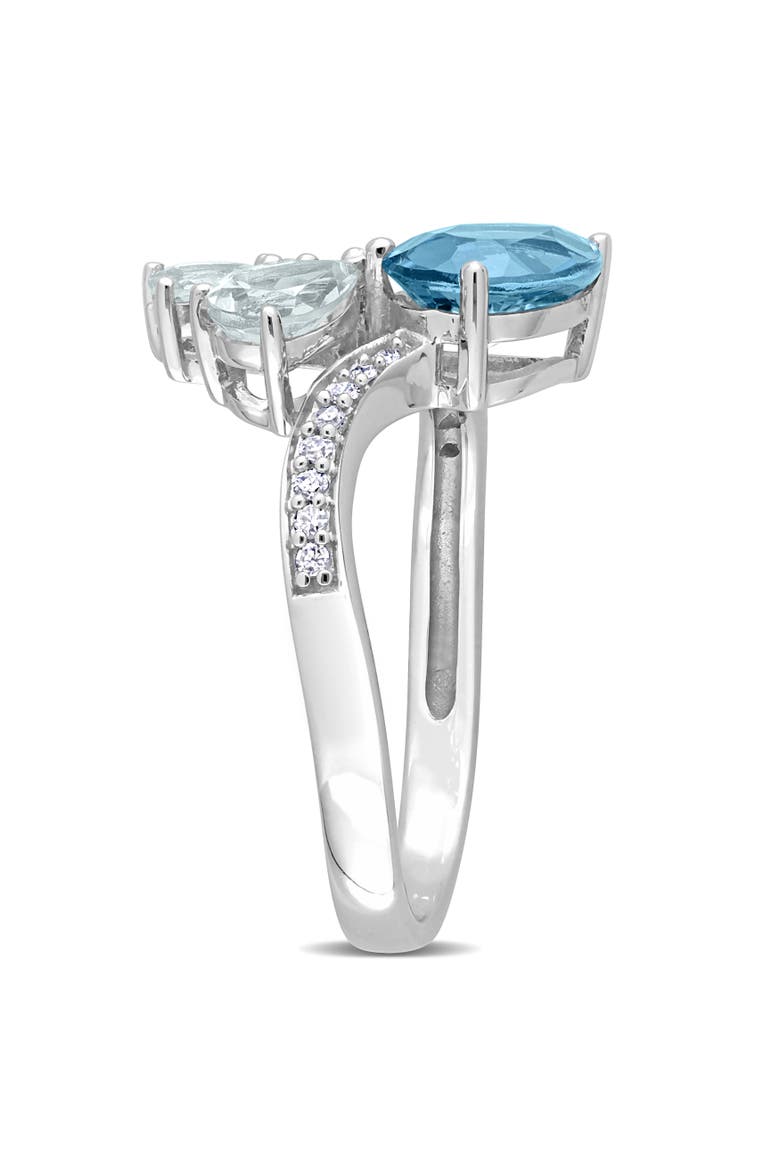 Blue Topaz Aquamarine & Diamond Ring 14k, Alternate, color, Blue Topaz
