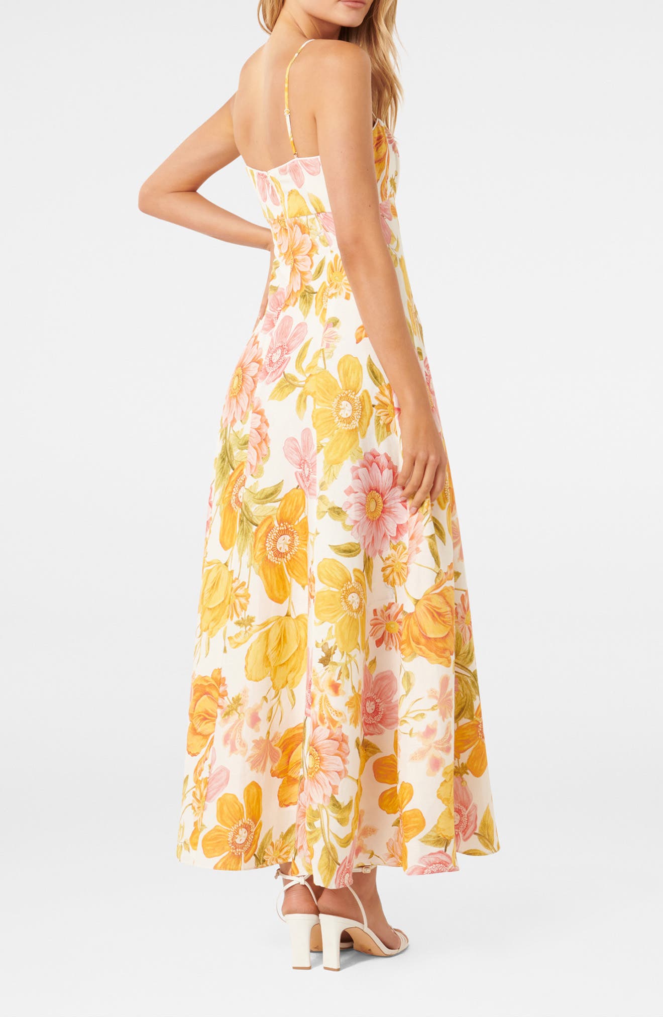 Ever New Vayda Floral Linen Blend A-Line Dress (Women) | Nordstromrack