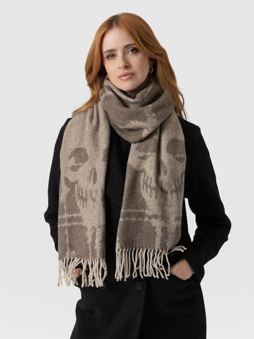 Saint + Sofia Sutton Skull Scarf In Beige
